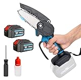4 Zoll Akku Kettensäge Ersatz für Makita Akku-Astsäge,Mini-Kettensäge Mit 1 Ketten,kleine Ölflaschen,2 Akku 5500mAh Tragbare Einhand-Kettensäge Für Gartenarbeit, Holzschneiden und Beschneiden
