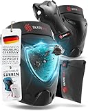 SKATEWIZ Inliner Schoner Kinder - Knieschoner Kinder - Knieschützer - Schützer Inliner Schutzausrüstung - Protektoren Knie und Ellenbogenschützer - Schlittschuhe, Schwarz Größe M