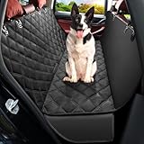 KYG Hundedecke Auto Rückbank 4-in-1,Rücksitz mit Seitenschutz,100% Wasserdicht,Kratzfeste rutschfeste Hundesitz Auto Rückbank für PKWs, LKWs, und SUVs 135x146cm Schwarz