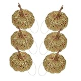 SOLUSTRE 6 Stück Kleine Künstliche Schaumstoff kürbisse mit Glitzer Realistische Herbstdekoration für Halloween Leichte Hängende Deko als Foto Requisiten und Tischschmuck