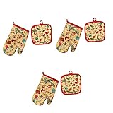 ABOOFAN 6 Stück Ofenhandschuhe, hitzebeständig, mikrowellengeeignet, Ofenmatte