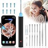 VIYSPNV Otoskop 3.5mm WIFI Wireless Digital Kamera mit 6 LED Leuchten 1920P HD Ohr Endoskop kompatibel mit iOS und Android für Kinder Erwachsene und Haustiere