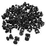 HEALSOPTHY 50 Stück Käfigmuttern Schrauben für Serverschränke Selbstsichernde Rack Mount Schrauben Schwarz Rostschutzbeschichtet Geeignet für Netzwerkgeräte und Servergehäuse