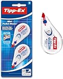 Tipp-Ex Korrekturroller Mini Pocket Mouse, 6m x 5mm, 2er Pack, Ideal für das Büro, das Home Office oder die Schule