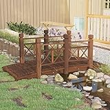 BOWEKAM Haus & Garten Brücke mit Geländer 150x67x56cm Massivholz Fichte Möbel Wahl
