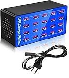 USB-Ladestation, 20 Ports 100W/20A Desktop-USB-Ladestation für mehrere Geräte, USB-Ladegerät mit Mehreren Ports für Apple-Geräte, Smartphones, Tische und weitere Geräte.
