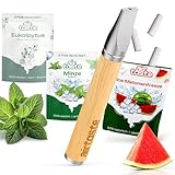 Airtaste® Atemkette Rauchentwöhnung – Zigarettenersatz & Rauchfrei Hilfsmittel Alternative mit echtem Zugwiderstand – Nikotinfreies Alternative mit Aroma-Filtern (Wassermelone, Minze & Eukalyptus Mix)
