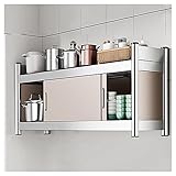 IvyTantor Hängeschränke Wandschrank aus Edelstahl, Robustes Küchenregal mit Schiebetür, stilvolle dekorative Einheit für Esszimmer, Badezimmer, Wohnzimmer (Gold, 70 x 30 x 40 cm)