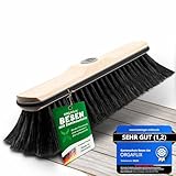 ORGAFLIX Premium Besen ohne Stiel Rosshaar mit Kantenschutz 28cm, extra staubbindend durch hochwertige Rosshaarmischung, Zimmerbesen, Kehrbesen ohne Besenstiel, Rosshaarbesen, Made in Germany
