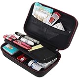 BOVKE Reisekoffer für Diabetikerbedarf, Aufbewahrungskoffer für Insulinpens, Blutzuckermessgeräte,Teststreifen, Medikamente, Lanzetten, Spritzen, Pen-Nadeln und anderes Diabetiker-Testzubehör,Schwarz