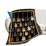 Gitarrendecke für Damen und Herren, Musikinstrument, Gitarrenüberwurf, Decke, weich, gemütlich, warm, flauschig, Fleece, Gitarre, Schlafzimmer, Dekoration, Decke, Geschenke für Gitarrenliebhaber,
