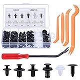 Auto Befestigungsclips Set - 6 verschiedene Arten von Türverkleidungsklammern und Universal-Stoßstangen-Zierleisten-Plastikclips, Auto Befestigung Clips, 105 Pcs Car