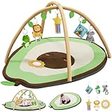 CoziBB Baby Spielbogen, Weich Und Bequem Für Babys & Kleinkinder, Spielmatte Mit Spielbögen, Krabbeldecke Für Baby, Waschbare Baby Spieldecke, Erlebnisdecke Gym, 6 Abnehmbare Spielzeuge