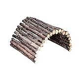 1 Stück Hamster Spielzeug, Natürliche Apfelholz Brücke, Biegsamer Nagetier Tunnel, Nagerbrücke aus Unbehandeltem Holz für Vielseitiges Hamster Zubehör und Kaninchen Zubehör