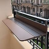 Hängetisch, Balkon-Klapptisch, Massivholzregal, Geländer-Hängeregal, Klapptisch für Esstisch (Größe: 100 x 37 cm)