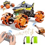Ferngesteuertes Auto, 1/16 Monstertruck Ferngesteuert Auto ab 3 4 6 8 9 10 Jahre, 25KM/H 4WD Off-Road RC Auto mit Handsteuerung, LED Licht und Musik, Kinder Auto Spielzeug Geschenk ab 3-12 Jahre Junge