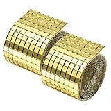 KONTONTY Selbstklebende Spiegel Mosaikaufkleber DIY Deko Mosaikglasfliesen Goldene Wandmosaik Sticker 4cm x Für Kreative Wandgestaltung Küche Bad Und Mehr