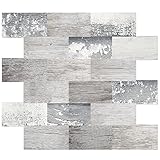 DEWOO Klebefliesen Küchenrückwand Platte Wandfliesen Selbstklebend PVC Fliesen Küche Holzoptik Bad 10-Stück, (34 x 29 cm)