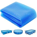 TOSANEO Pool Solarabdeckplane Rund Ø 305 cm Poolheizung Solarfolie 120 µm Solarplane Poolsolarplane Solar Heizung Solarabdeckung Wärmeplane Folie Blau zuschneidbar