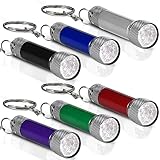GOLDGE 12 Mini LED Taschenlampe Kinder Taschenlampe LED Schlüsselanhänger Taschenlampe Kleine Mini Lampe farbige Aluminium Kinder Handlampe Mini Taschenlampe Geschenke für Mitgebsel Kindergeburtstag