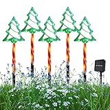 Générique Solar-Lichter für den Außenbereich, wasserdicht, Solar-Lichter für den Außenbereich, Weihnachtsdekoration – 5 Stück Solar-Beleuchtung für Auffahrt, Rasen, Winter, Party