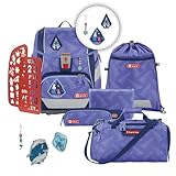 Step by Step Schulranzen-Aktions-Set 2IN1 Plus „Ice Princess “ 8-teilig, inkl. Sporttasche & 2 Sets Magic MAGS, lila, ergonomisch & höhenverstellbar, mit Reflektoren, für Mädchen, ab der 1. Klasse