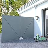 Faltbarer Terrassen-Seitenfächer Grau 300x200 cm