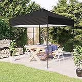 Partyzelt Faltbar Schwarz 3x3 m mit UV-beständigem wasserabweisendem Dach und stabilem Stahlrahmen für Outdoor Veranstaltungen Pavillon