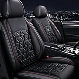 Autositzbezüge Auto Vordersitz 2 Stück Set Autositzbezüge Leder Universal Set Geeignet Für Toyota Avensis T25 T27 Camry C-HR Chr Hilux Land Cruiser Prado 120 150 Prius RAV4 Yaris 2 3