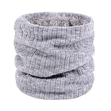Luckywaqng Elastisch Schwarz Winterschal für Herren und Damen, warm, gestrickt, Ringschals, Wolle, Schlauchschal Compatible with Motorrad (GY2, One Size)