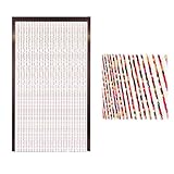 Mocoli Perlenvorhang Balkontür, 90x195CM Perlenvorhang Insektenschutz 41 Stränge Perlenvorhangs Türvorhang Bambusvorhang Bohemian Stil Handwerk für Fenster Eingang Badezimmer