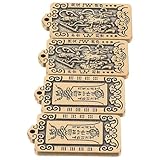 CLISPEED 4 Stück Chinesische Glücksbringer Anhänger aus Zhaogongming Schutzkarte Spiritueller Amulett Schlüsselanhänger Langlebig Leicht Dekorativ Feng Shui Reichtumsymbol