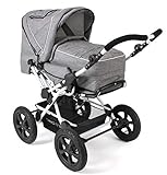 CHIC 4 BABY 100 60 Kombi-Kinderwagen Viva, inklusive Tragetasche, Jeans, melange, grau