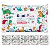 Kindii Fun Feucht-Toilettenpapier - 600 Stück -.spülbar - Kombination aus Feuchtpapier und Feuchttuch - reinigt, erfrischt den Intimbereich - Kamille - Aloe Vera - PH-neutral - 600 Stück. - 10x60 Stk