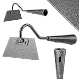 KADAX Gartenhacke ohne Stiel, Hacke in Trapezform, Unkrauthacke aus Stahl, Pflanzhacke zum Jäten und Hacken von Unkraut, Bügelziehhacke, Beethacke (Schwarz 12 cm)