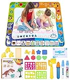 Aqua Doodle,100 x 90 CM XXL NEFLSI Wasser doodle Zeichnung Matte Aqua Doodle Matte für Kinder Magic Doodle Malmatte mit Einzigartige Magische Wasser Buch & Werkzeuge Rolle Stempel & Anderes Zubehör