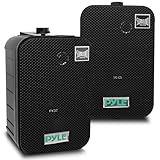 Pyle outdoor lautsprecher, Außen-lautsprecher, 200W- Outdoor Speaker, Lautsprecher Wasserdicht, Musikbox- 2er Set, Indoor/Outdoor, für Patio, Garten,Deck, Boot, Terrasse, Restaurant, Leicht Montierbar