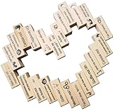 The Lust Tower Blocks,Stapelspiel aus Holzblöcken for Paare,48 Stück Lust Tower Blocks,Spiel Erwachsene,Valentinstag Blockturm Paarspiele (Holzfarbe, Spanisch)