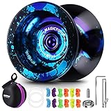 MAGICYOYO Profi Yoyo N11, Tricks JoJo Suitable für Fortgeschrittene, Reaktionsfähiges JoJo für Kinder, Metall Jo-Jo mit reagierendem Yoyo-Modus+ Yo-Yo-Lagersatz + 12 Yoyo Schnüre + Yo-Yo Tasche