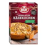 RUF Spekulatius Käsekuchen, winterliche Backmischung für einen locker-cremigen Käsekuchen mit Spekulatius-Gewürz sowie Spekulatius-Keks-Streuseln, 1x520g