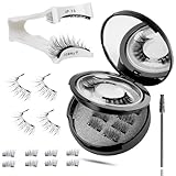 Magnetische Wimpern Magnetische Wimpern Natürlich Look 3D Wimpern Kit mit Magnet Magnet Wimpern mit Zange Magnetwimpern ohne Eyeliner Falsche Wimpern Magnetisch Wiederverwendbare Magnetic Lashes