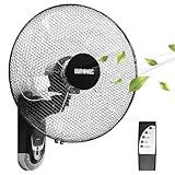 Duronic FN55 BK Wandventilator 60W | Durchmesser 40 cm | Ventilator mit Timer und Fernbedienung | 3 Geschwindigkeiten | Kompakter und leiser Raumventilator für die Wand | Oszillierender Wandlüfter