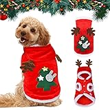 Haustier Winter Welpen Kleidung, Elchkostüm für Hunde und Katzen, Weihnachten Muster Strickwaren Warme Haustier Pullove Haustier, Kleidung Warme Kapuze Winter Warme Welpen (L Rot)