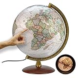 National Geographic - Leuchtglobus im exekutiven Stil - 30cm Globus mit stabilem Standfuß und Metall Meridian, Kartenbild 2023 physikalisch/politisch mit LED Leuchte, aktuelles deutsches Kartenbild