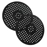 OFFSCH 2st Tischset Abtropfen Lassen Runde Tischsets Bouchon Rostfreier Spülenschutz Spülbeckenmatte Aus Glas Spülengestell Für Den Spülenboden Küchenspüle Matte Korb Sparer Black Gummi