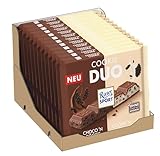 Ritter Sport Cookie Duo, große Tafel mit Choco’n Cookie & Cookie’n Cream Füllung, knusprige Keksstücke & cremige Keksfüllung, ideal für Kinder & Erwachsene, 12 x 218 g
