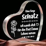 Jahrestag Geschenk für Sie, Geschenk für Freundin, Geburtstagsgeschenk Valentinstag Jubiläumsgeschenk für Frauen, Ich Liebe Dich Geschenke für Sie Ehefrau - Herzförmige Briefbeschwerer