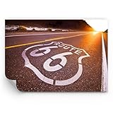 ARTTOR Fototapete Standard - Usa wegweg 66 freiheit reise - 100x70 cm - Fototapeten Tapeten Moderne Wand Dekoration XXL Wandtapete Motivtapeten Bildtapete Schlafzimmer Wohnzimmer - WF1AA100x70-0443