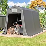 Aufbewahrungsschuppen 366×213×225cm – Wasserdichtes Gerätehaus aus PE, Fahrradunterstand & Gerätezelt mit Rolltoren, UV- & Windfest(White, 366x213x225cm)