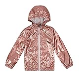Lansbojun Jungen Regenjacke Wasserdicht Windbreaker Leichter Mantel Kinder Regenmantel Oberbekleidung, Roségold, 12